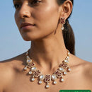 Jewel Addiction Classic Polki Kundan Stone And Pearl Necklace Set