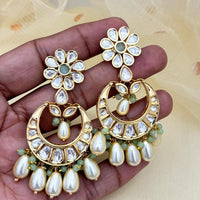 Jewel Addiction Designer Polki kundan Stone And Beads Dangler Earrings