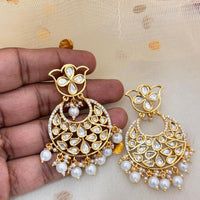 Jewel Addiction Designer Polki kundan Stone And Beads Dangler Earrings