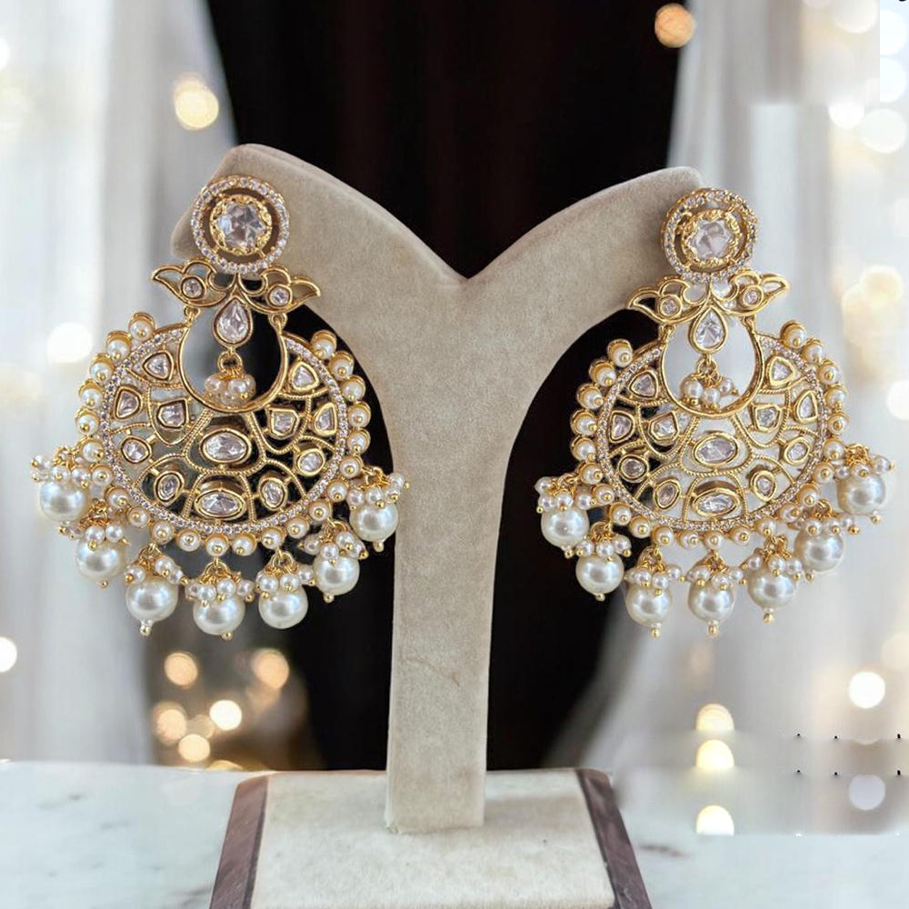 Jewel Addiction Designer Polki kundan Stone And Beads Dangler Earrings