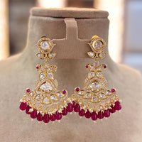 Jewel Addiction Designer Polki kundan Stone And Beads Dangler Earrings
