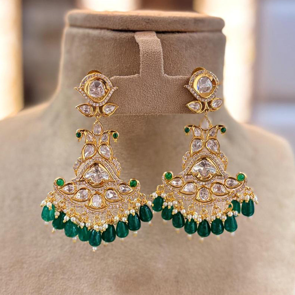 Jewel Addiction Designer Polki kundan Stone And Beads Dangler Earrings