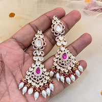 Jewel Addiction Designer Polki kundan Stone And Beads Dangler Earrings