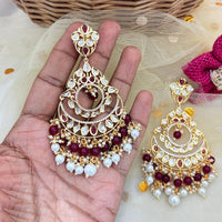Jewel Addiction Designer Polki kundan Stone And Beads Dangler Earrings