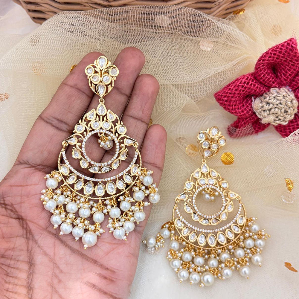 Jewel Addiction Designer Polki kundan Stone And Beads Dangler Earrings