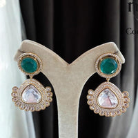 Jewel Addiction Designer Polki kundan Stone Dangler Earrings