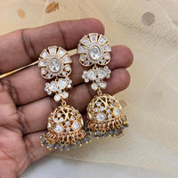 Jewel Addiction Ethnic Polki Kundan Stone And Pearl Designer Jhumki Earrings