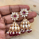 Jewel Addiction Ethnic Polki Kundan Stone And Pearl Designer Jhumki Earrings
