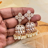 Jewel Addiction Ethnic Polki Kundan Stone And Pearl Designer Jhumki Earrings