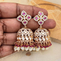 Jewel Addiction Ethnic Polki Kundan Stone And Pearl Designer Jhumki Earrings