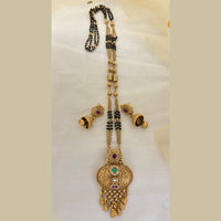 Jewel Addiction Pota Stone And Pearl Designer Black Beads Mangalsutra