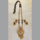 Jewel Addiction Pota Stone And Pearl Designer Black Beads Mangalsutra