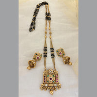Jewel Addiction Pota Stone And Pearl Designer Black Beads Mangalsutra