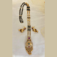 Jewel Addiction Pota Stone And Pearl Designer Black Beads Mangalsutra