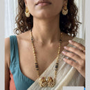 Jewel Addiction Pota Stone And Pearl Designer Black Beads Mangalsutra