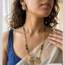 Jewel Addiction Pota Stone And Pearl Designer Black Beads Mangalsutra