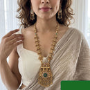 Jewel Addiction Premium Pota Stone And Pearl Long Necklace Set