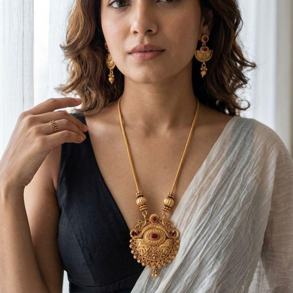 Jewel Addiction Traditional Pota Stone And Beads Necklace Set