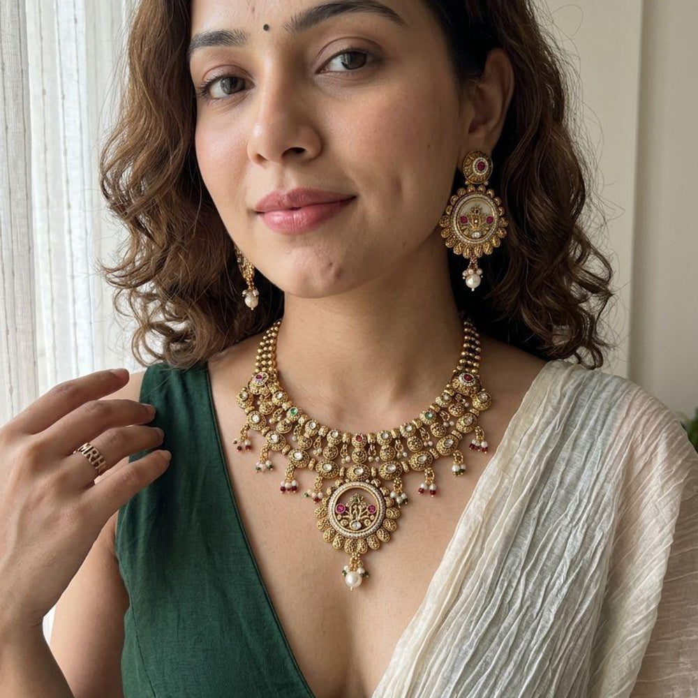 Jewel Addiction Traditional Pota Stone And Beads Necklace Set