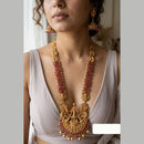 Jewel Addiction Traditional Pota Stone And Beads Temple Long Necklace Set