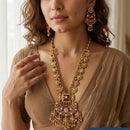 Jewel Addiction Traditional Pota Stone And Beads Long Necklace Set
