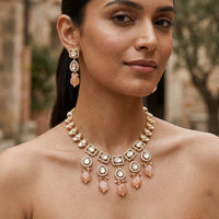 Jewel Addiction Classic Polki Kundan And Ad Stone Necklace Set