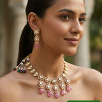 Jewel Addiction Classic Polki Kundan And Ad Stone Necklace Set