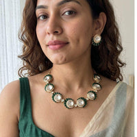 Jewel Addiction Classic Polki Kundan Stone Necklace Set