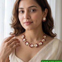 Jewel Addiction Classic Polki Kundan Stone Necklace Set