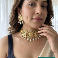 Jewel Addiction Classic Polki Kundan Stone Necklace Set