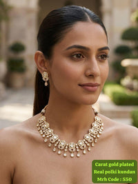 Jewel Addiction Real Polki Kundan Stone Necklace Set