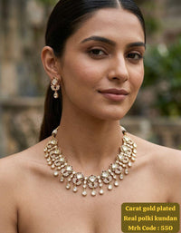 Jewel Addiction Real Polki Kundan Stone Necklace Set