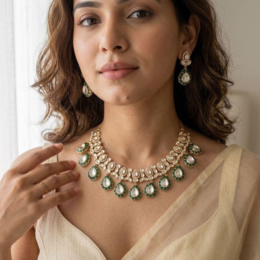 Jewel Addiction Polki Kundan Stone Necklace Set