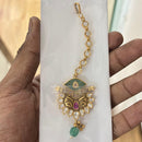 Jewel Addiction Graceful Pota Stone And Pearl Maangtikka