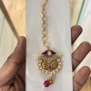Jewel Addiction Graceful Pota Stone And Pearl Maangtikka