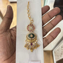 Jewel Addiction Graceful Pota Stone And Pearl Maangtikka 