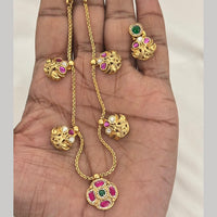 Jewel Addiction Traditional Pota Stone And Pearl Necklace Set