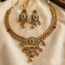 Jewel Addiction Traditional Pota Stone And Pearl Necklace Set