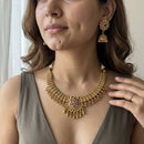 Jewel Addiction Traditional Pota Stone And Pearl Necklace Set