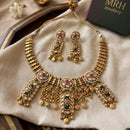 Jewel Addiction Traditional Pota Stone And Pearl Necklace Set