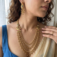Jewel Addiction Designer Long Beaded Necklace Set for Women