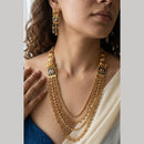 Jewel Addiction Designer Pota Stone And Beaded Long Necklace Set for Women
