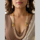 Jewel Addiction Traditional Pota Stone And Pearl Necklace Set