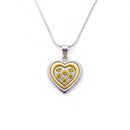 Urthn Heart Shape Austrian Stone Chain Pendant (Pack Of 6)