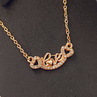 Darshana Jewels Rose Gold Plated Love  Auatrian Stone Chain Pendant