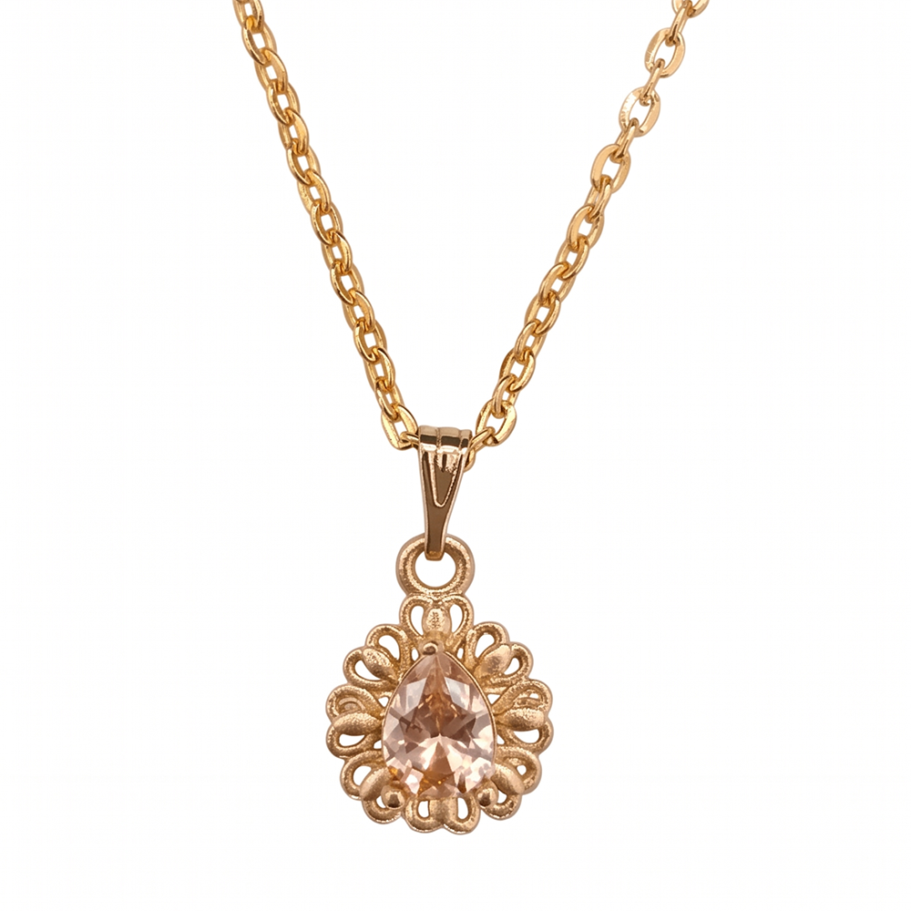 Urthn Crystal Stone Chain Pendant For Women/ Girls (Pack of 12)