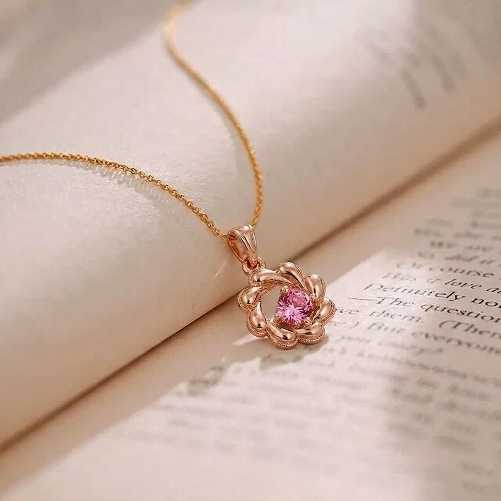 Urthn Gold Plated Assorted Colors Stylish Chain Pendant For Women & Girls (Pack of 12)