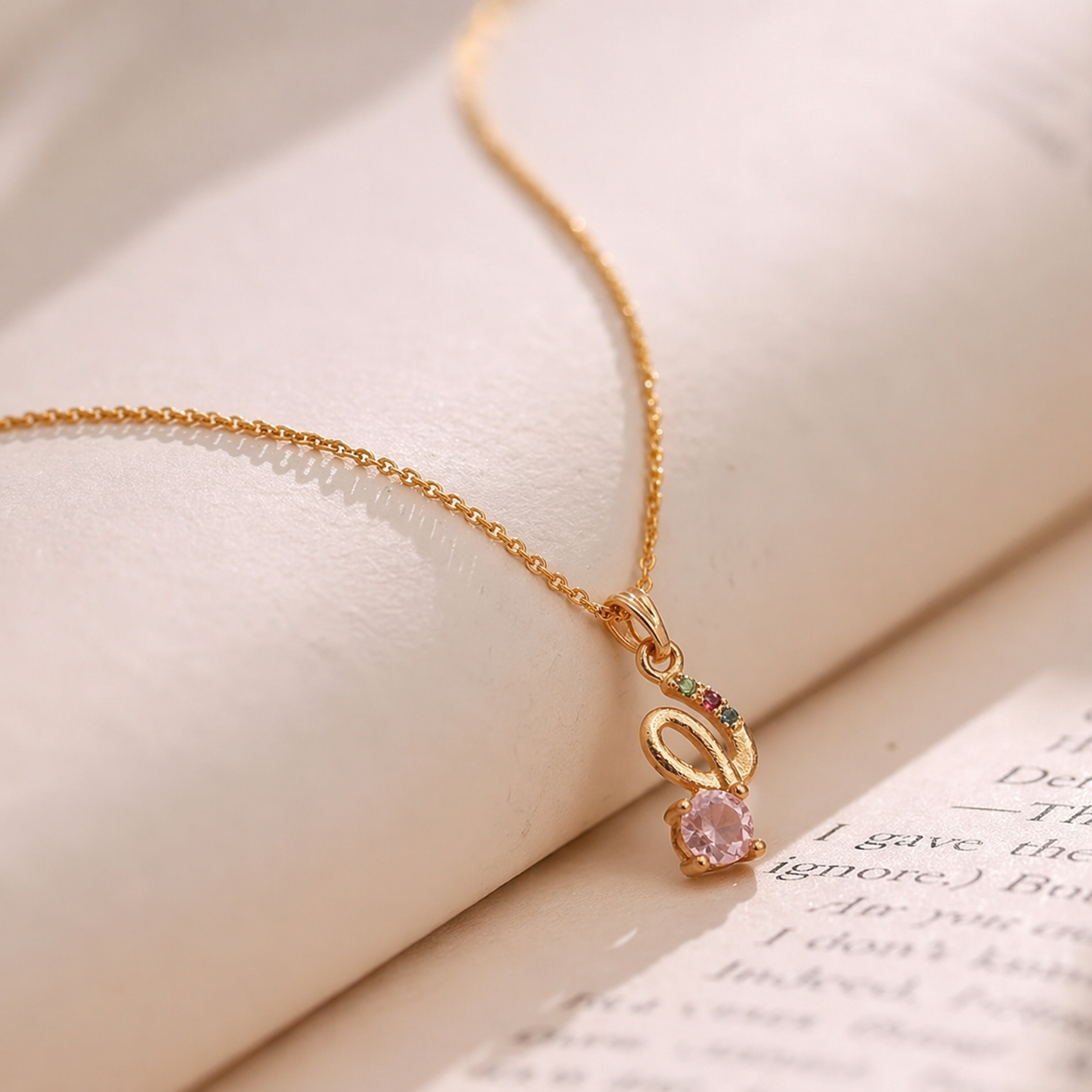 Urthn Gold Plated Assorted Colors Stylish Chain Pendant For Women & Girls (Pack of 12)