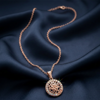 Urthn Rose Gold Plated Chain Pendant For Women/ Girls(Pack of 12)