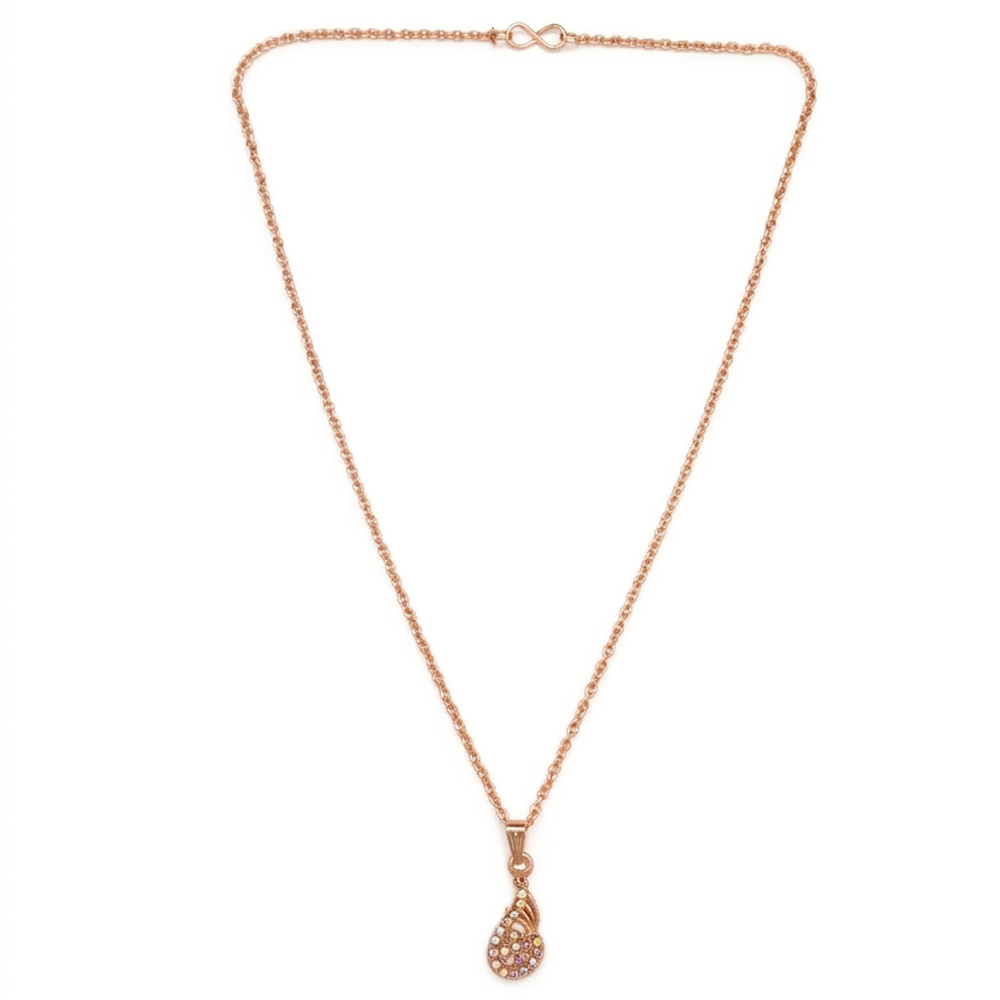 Urthn Rose Gold Plated Chain Pendant For Women/ Girls(Pack of 12)
